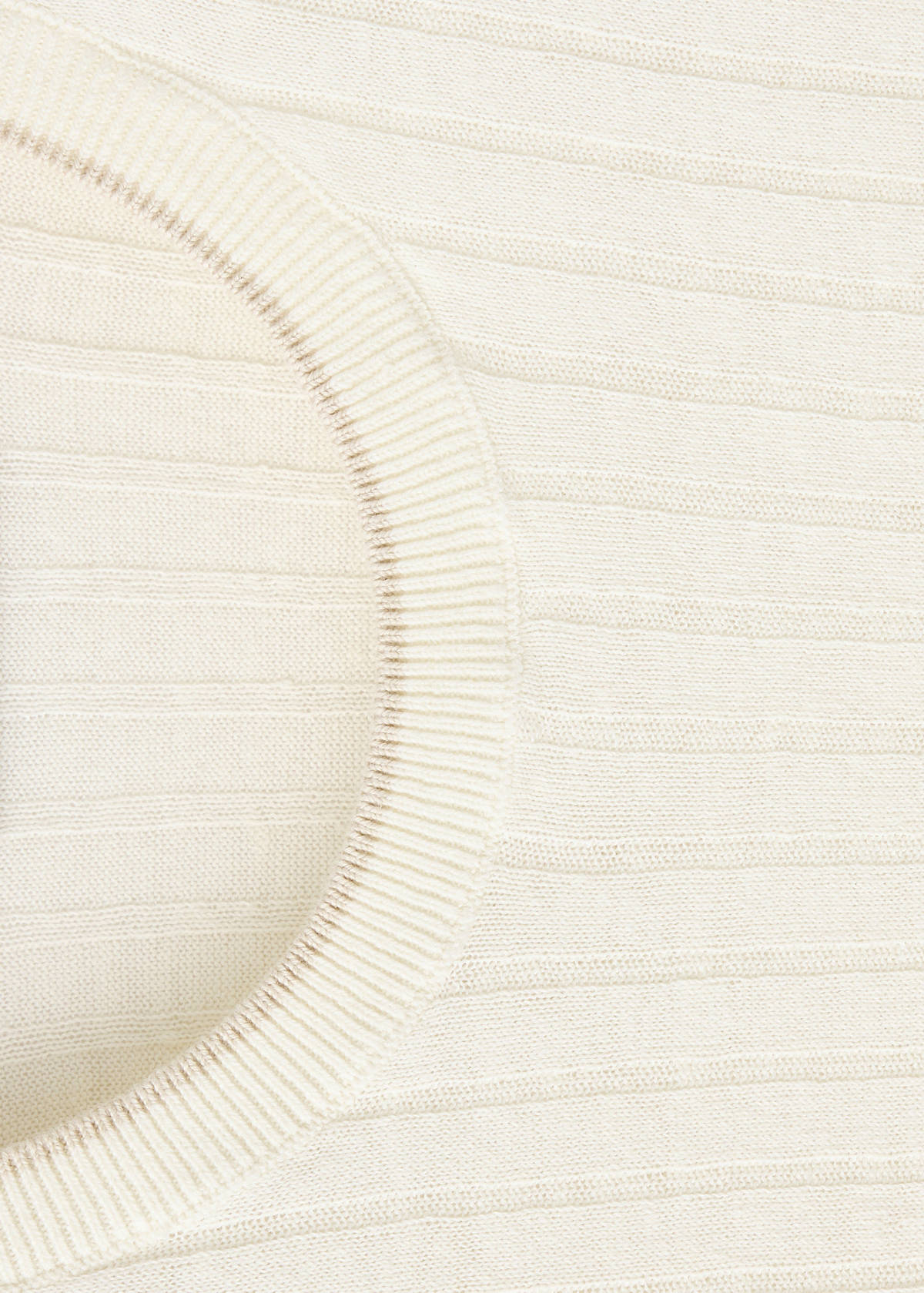 Ribbed linen lyocell blend T-shirt — Off White