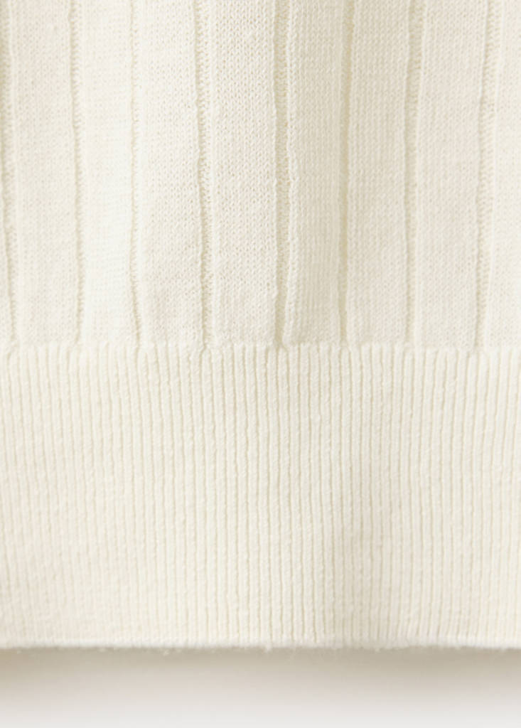 Ribbed linen lyocell blend T-shirt — Off White