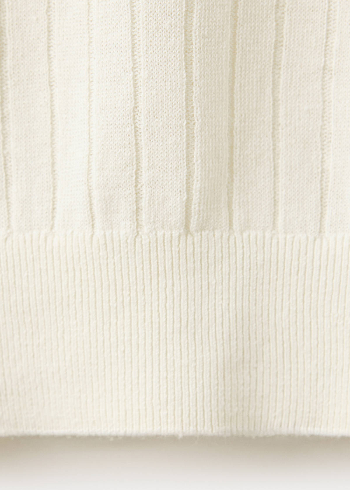 Ribbed linen lyocell blend T-shirt — Off White