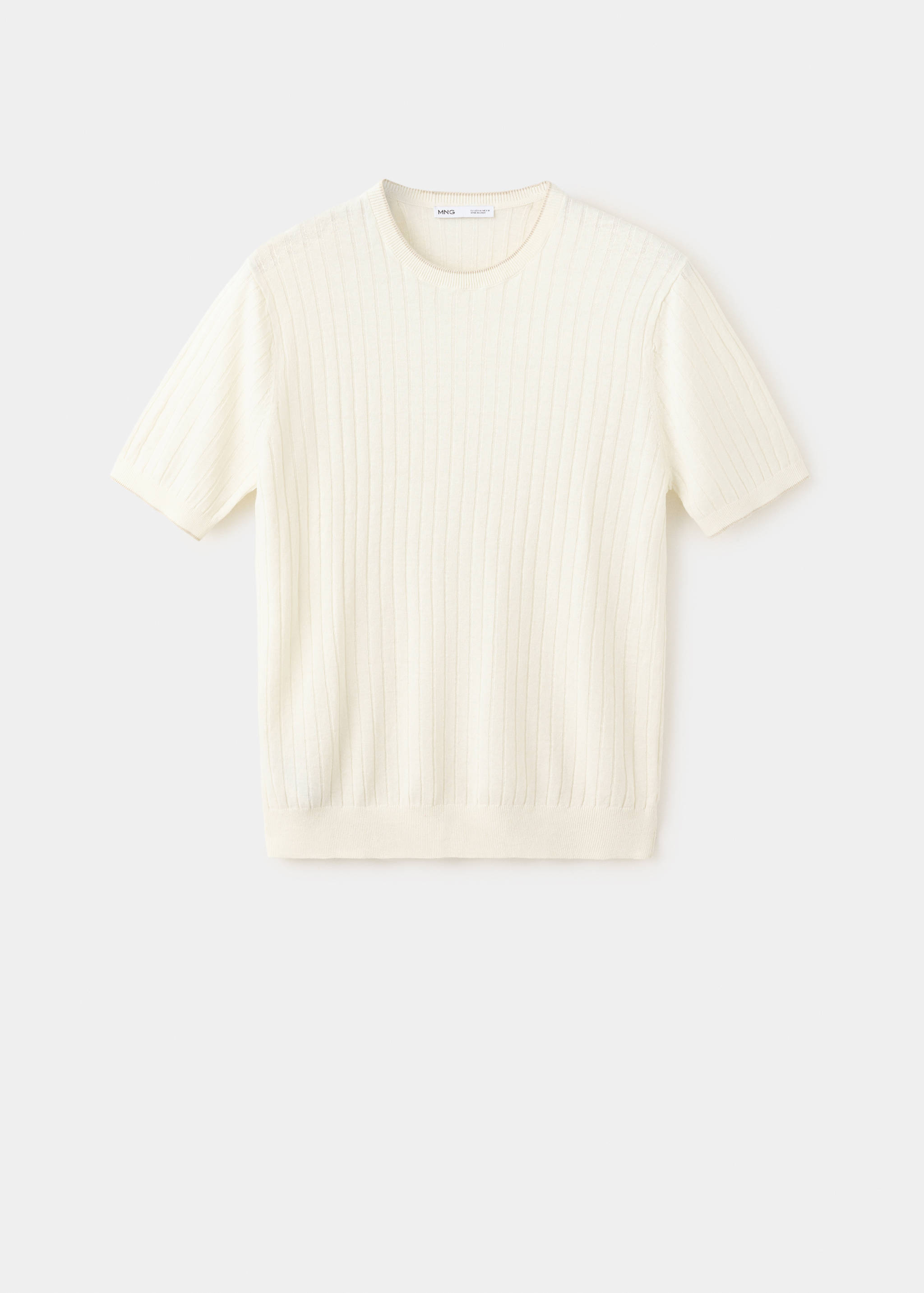 Cotton-linen blend knit T-shirt - Article without model