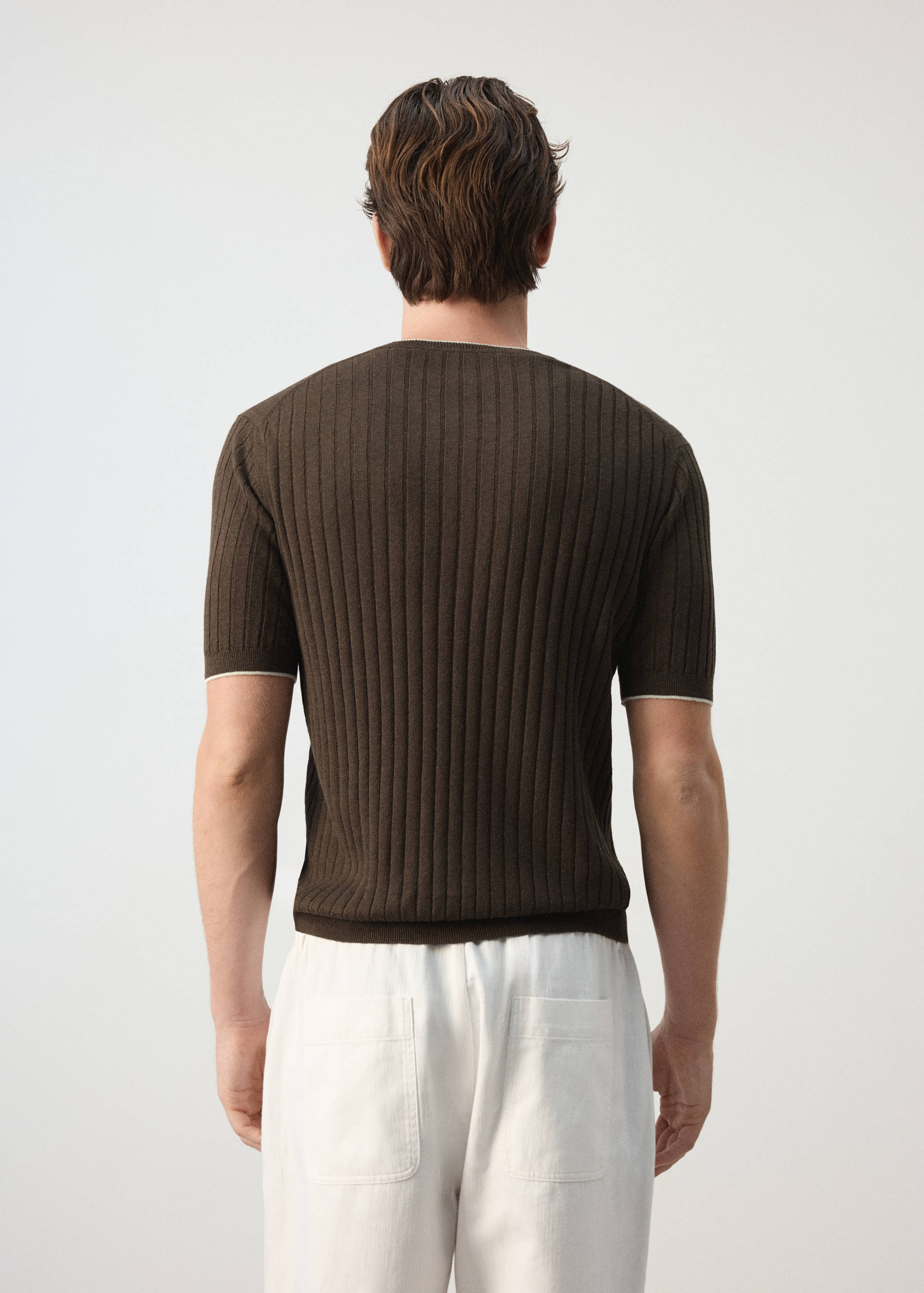 Cotton-linen blend knit T-shirt - Reverse of the article