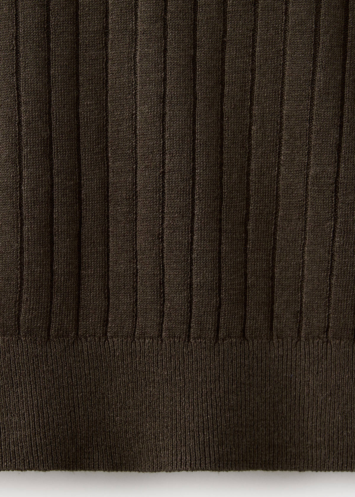 Ribbed linen lyocell blend T-shirt — Brown