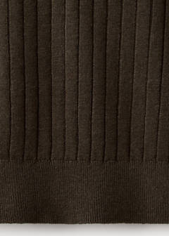 Ribbed linen lyocell blend T-shirt — Brown 8