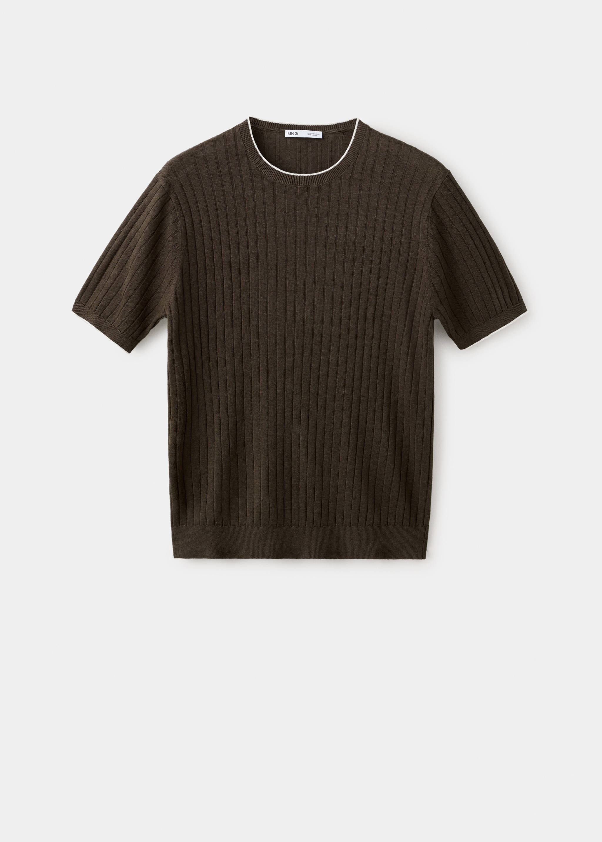 Cotton-linen blend knit T-shirt - Article without model