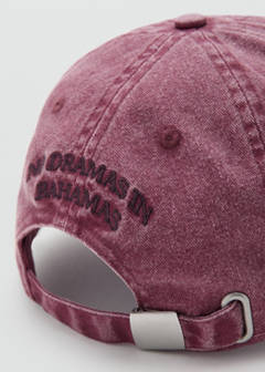 Distressed effect embroidered cap — Light Pink 3