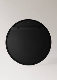 Large round wooden mirror — Black 1