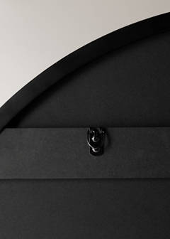 Large round wooden mirror — Black 3