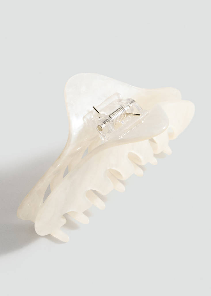 Pearl-effect hair clip — Ecru