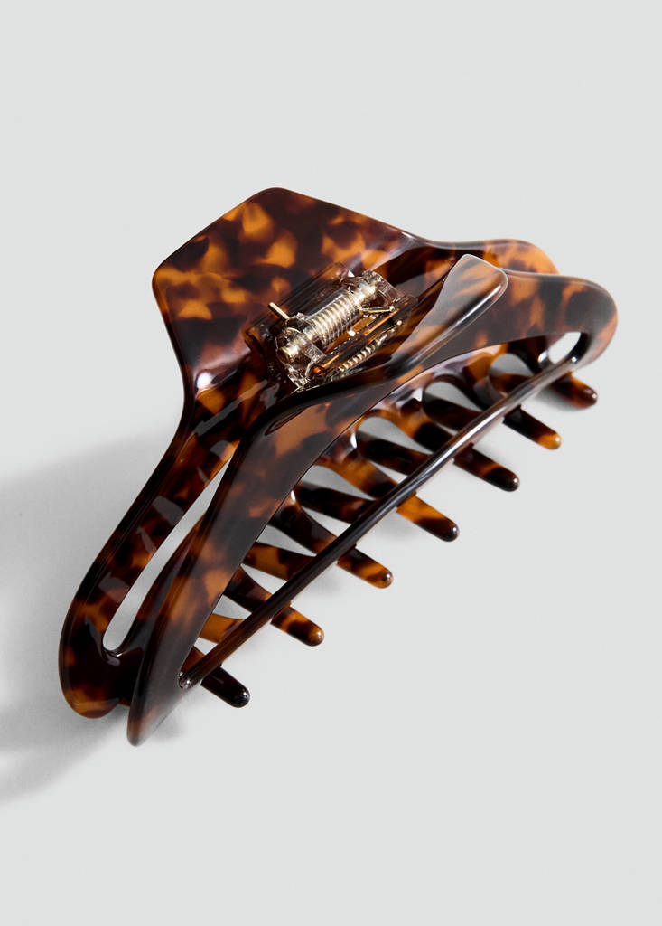 Tortoiseshell effect hair clip — Chocolate