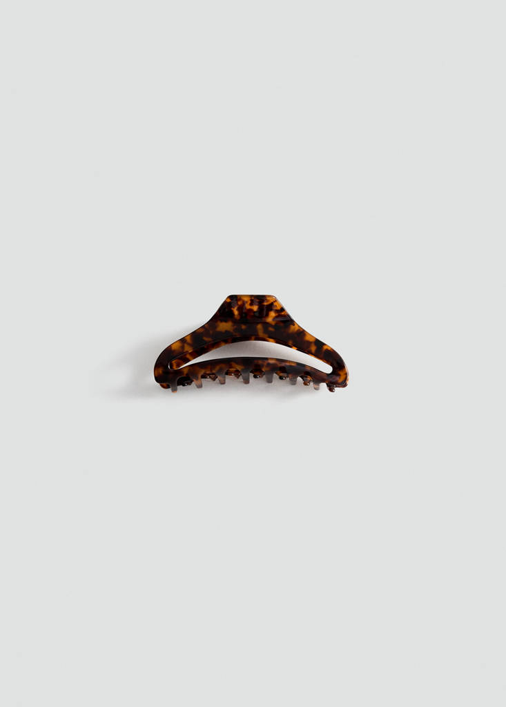 Tortoiseshell effect hair clip — Chocolate