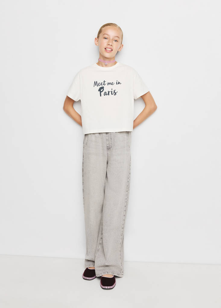 Printed cotton-blend t-shirt — Off White