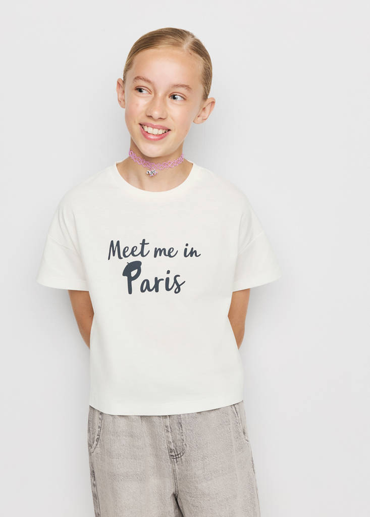 Printed cotton-blend t-shirt — Off White