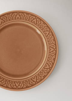 Stoneware decorative border dessert plate — Petrol Blue 3