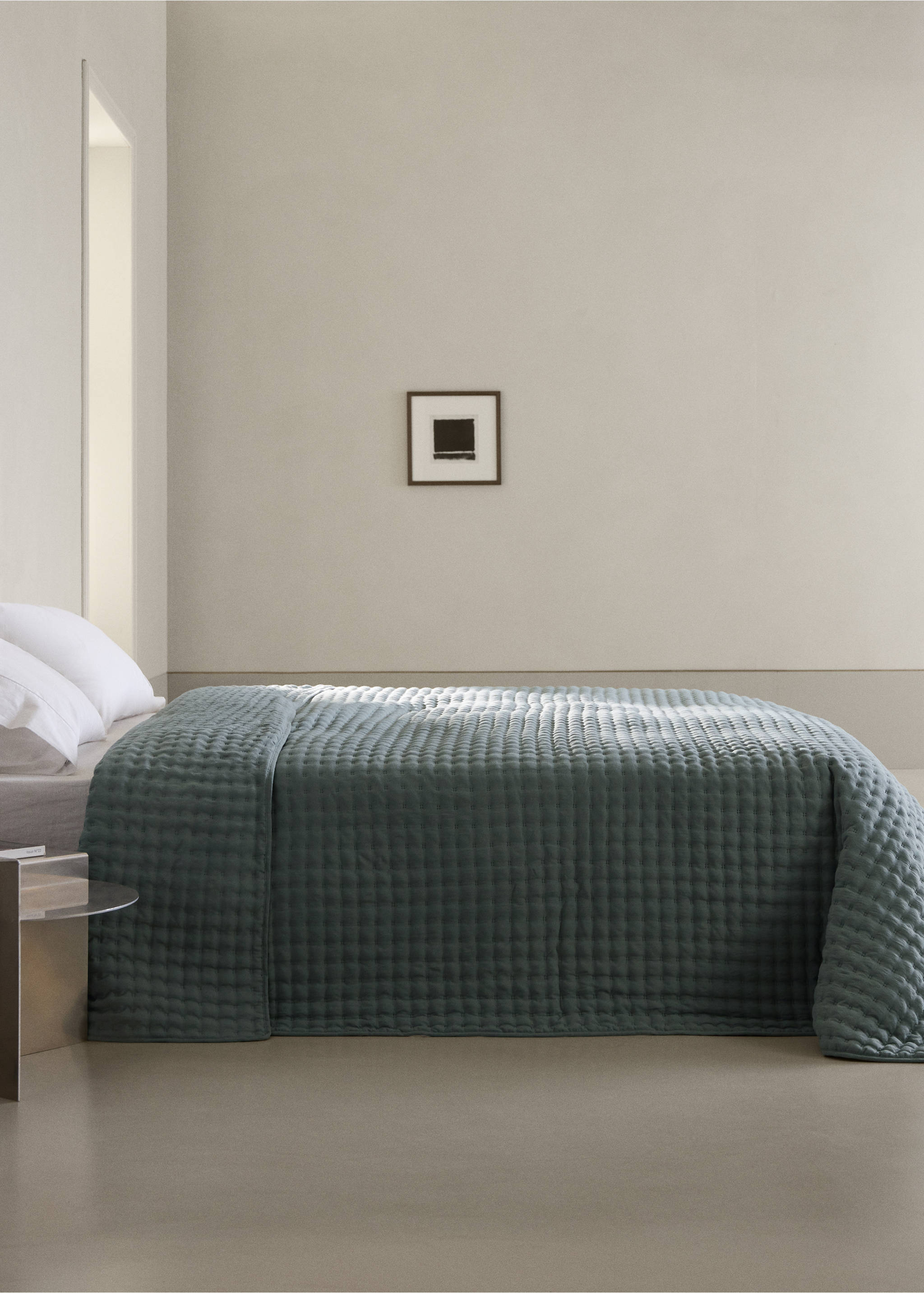 Micro-fibre bedspread for 90 cm bed - General plane, Medium Green. Ref: 37032912-00.