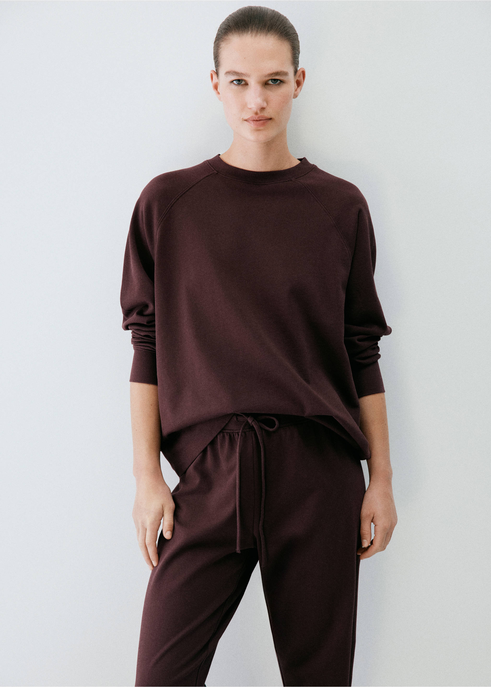 Pyjama sweatshi jamc - Medium plane, Burgundy. Ref: 37032916-00.