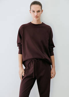 Washed 100% cotton sweatshirt — Burgundy 1
