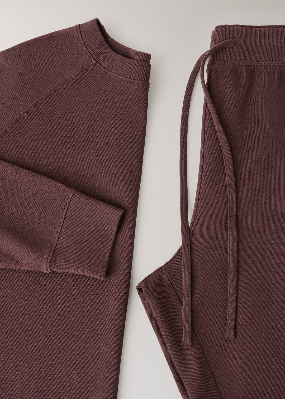 Washed 100% cotton sweatshirt — Burgundy