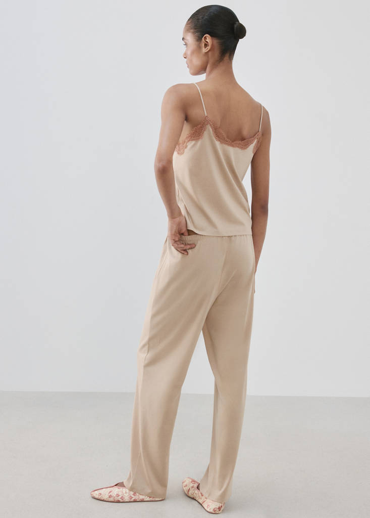 Plain lyocell cotton pyjama bottoms — Pink