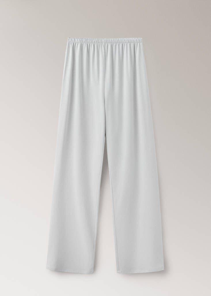 Plain lyocell cotton pyjama bottoms — Grey