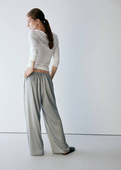 Straight-leg silk trousers — Silver 3