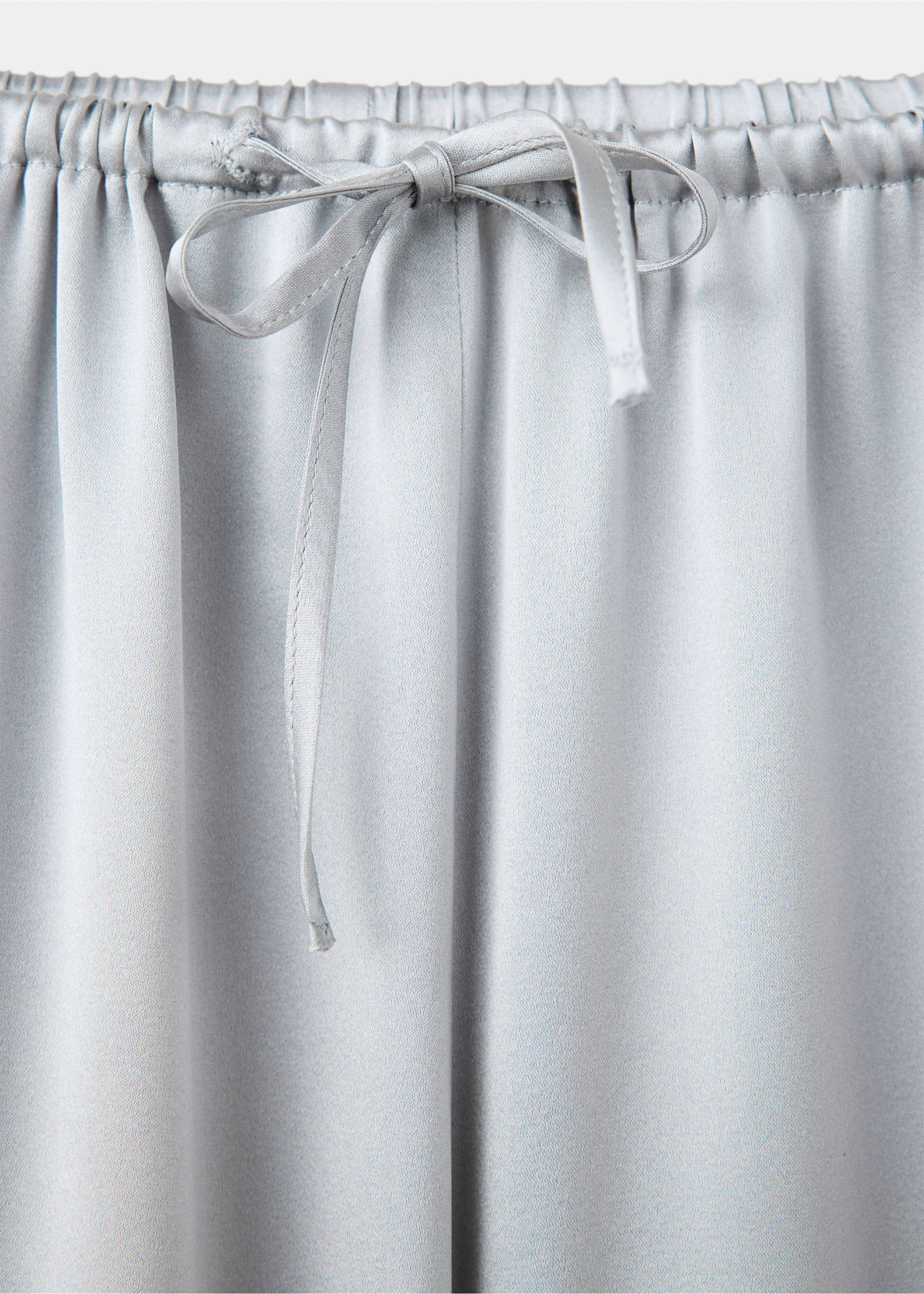 Straight-fit silk trousers - Details of the article 8, Silver. Ref: 37032918-00.