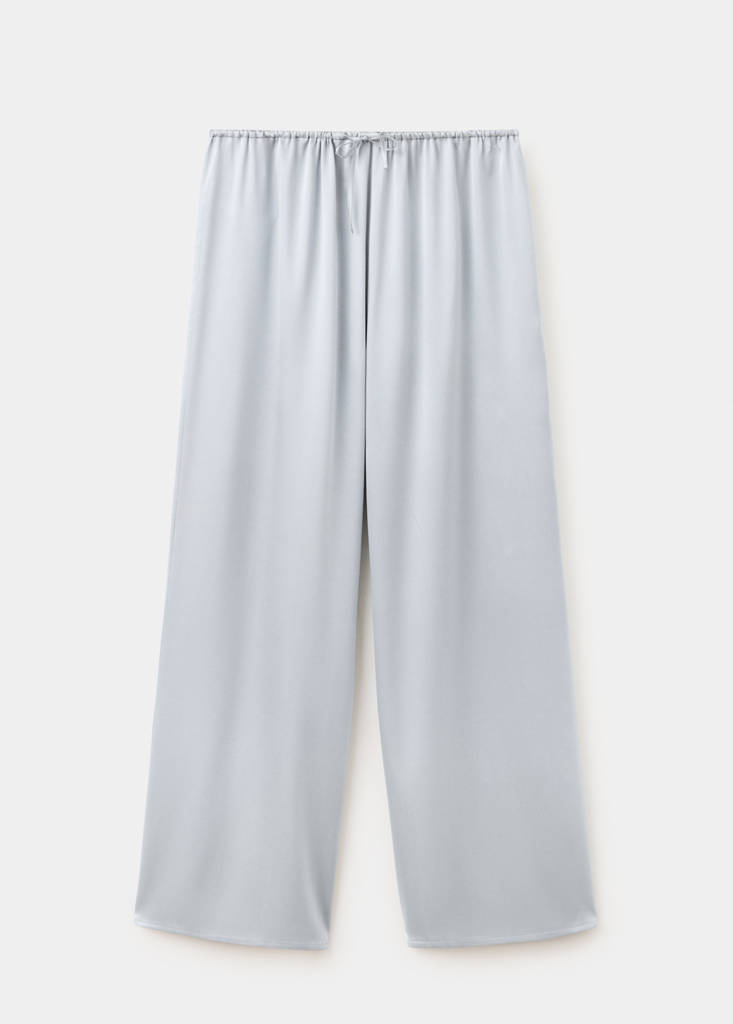 Straight-leg silk trousers — Silver
