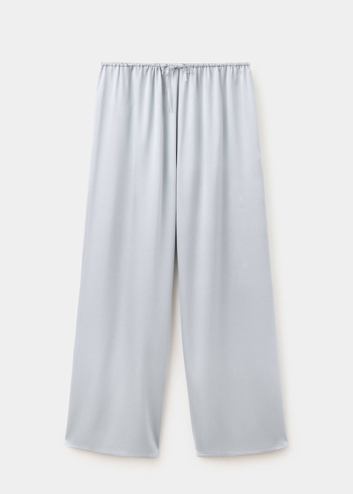 Straight-leg silk trousers — Silver
