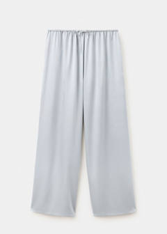 Straight-leg silk trousers — Silver 6