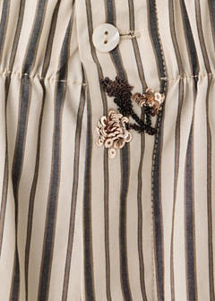 Striped pyjama trousers with embroidered flowers and sequins — Sand 7