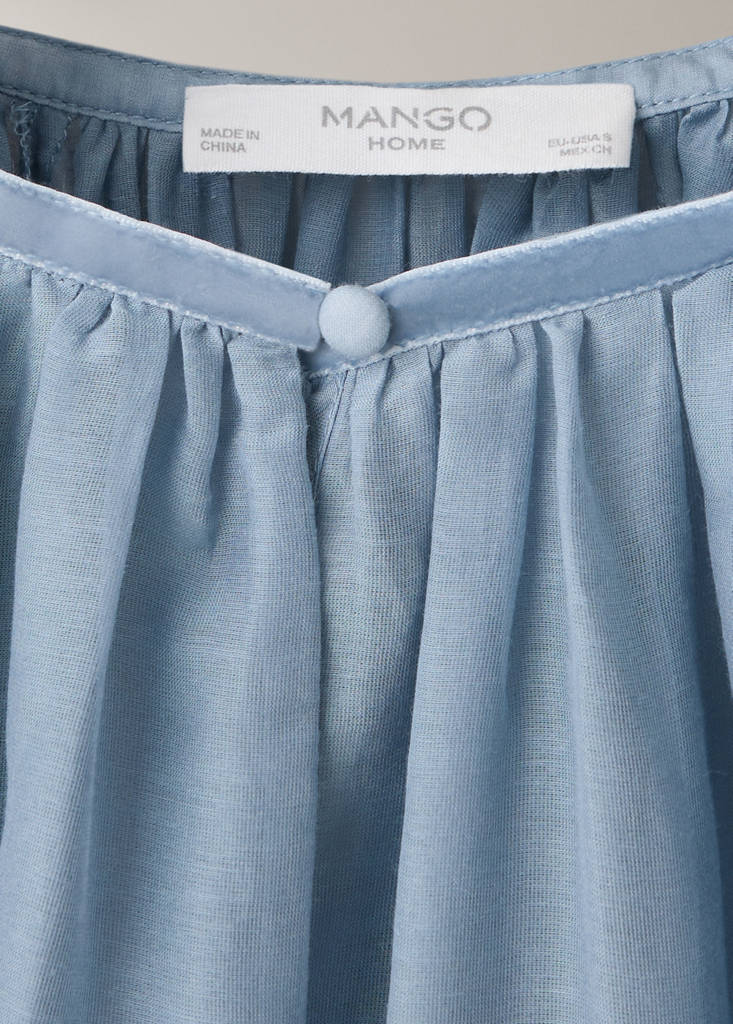 Fluid cotton pyjama shirt — Blue