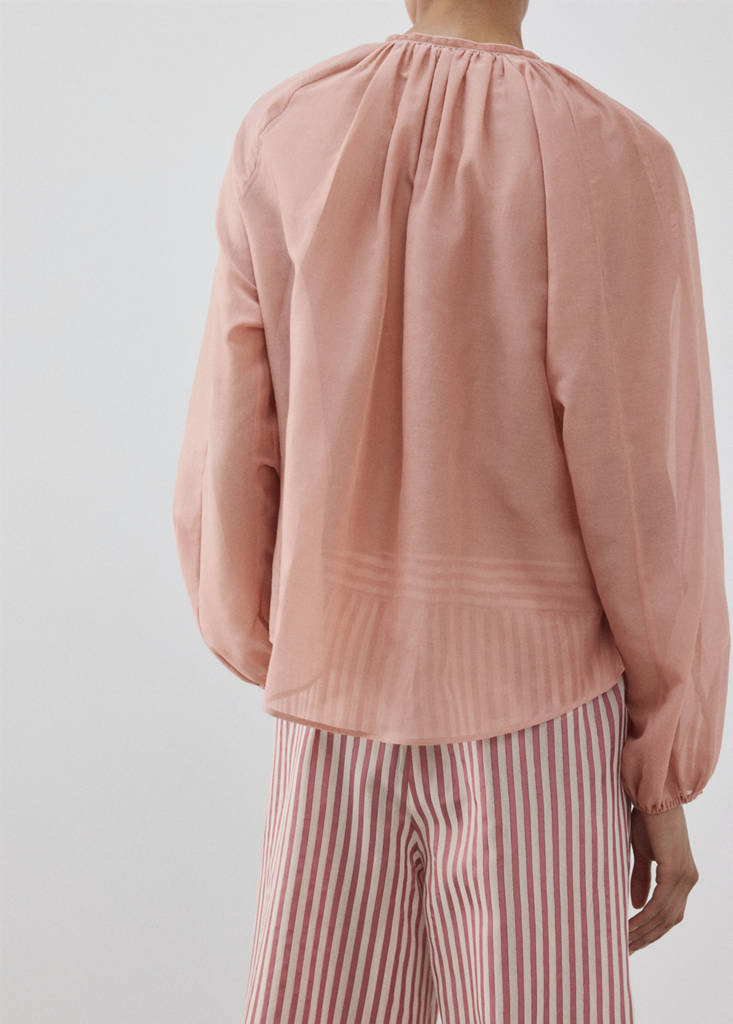 Fluid cotton pyjama shirt — Pink
