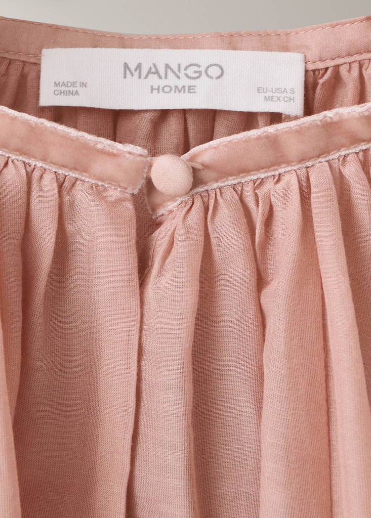 Fluid cotton pyjama shirt — Pink