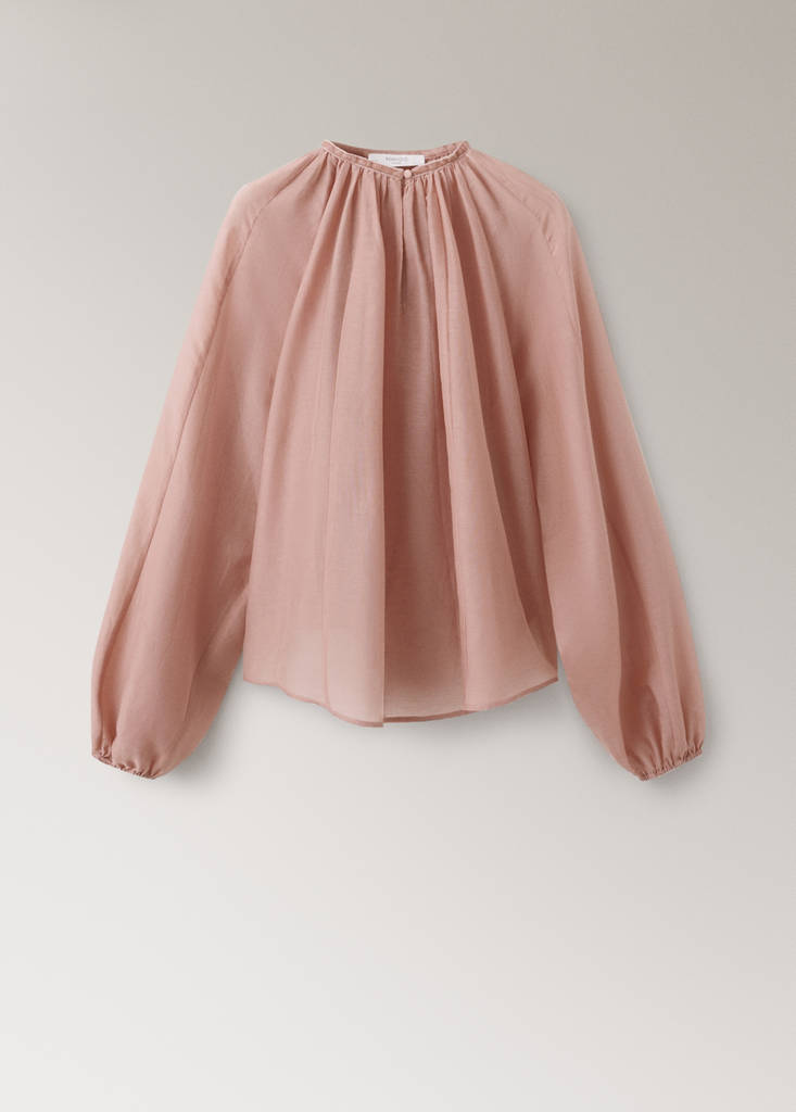 Fluid cotton pyjama shirt — Pink