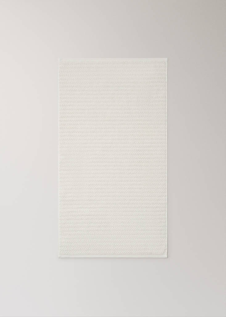 Herringbone jacquard washbasin towel — Ecru