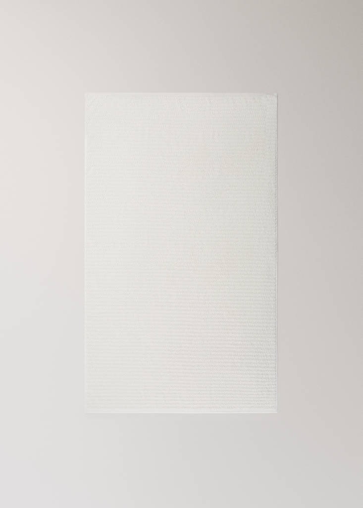 Jacquard herringbone bath towel — Ecru