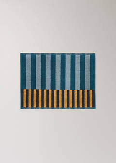 Cotton striped bath rug — Blue 4