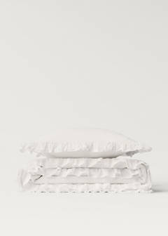 Tagesdecke aus Baumwolle mit Rüschen für 130/150 cm Bett — Ecru 4