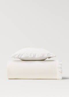 Tagesdecke aus Baumwolle mit Rüschen für 180/200 cm Bett — Ecru 5