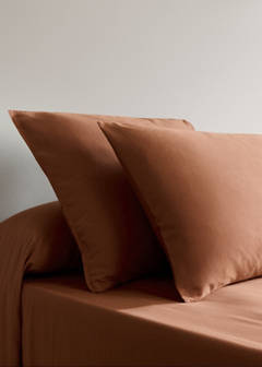 Washed cotton pillow case 45x110cm — Caramel 1