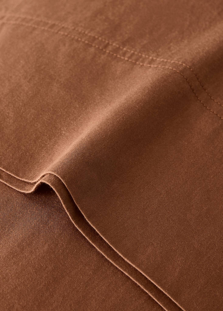 Washed cotton pillow case 45x110cm — Caramel