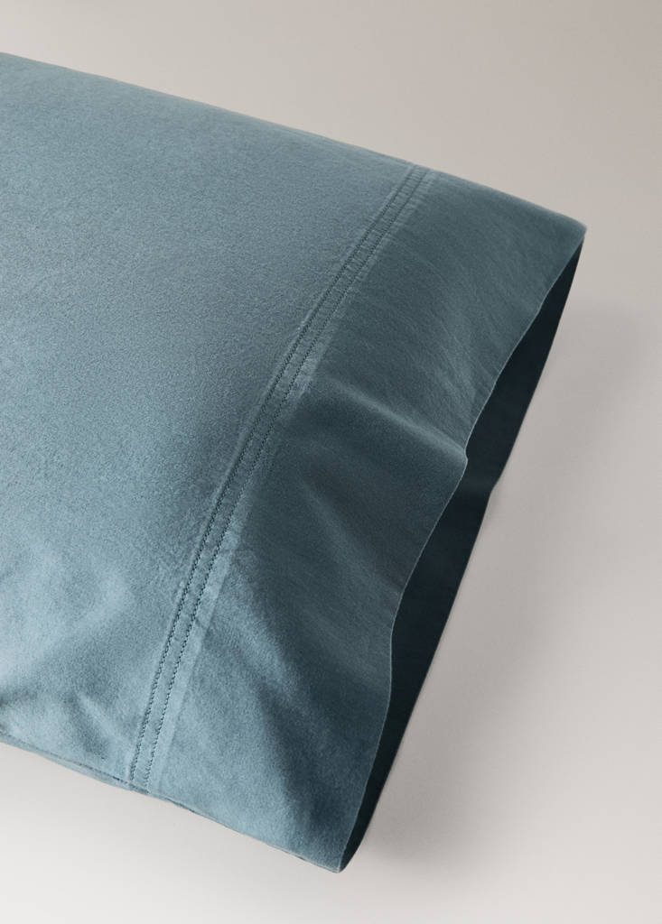 Washed cotton pillow case 45x110cm — Forest Green