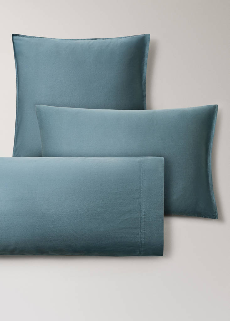 Washed cotton pillow case 45x110cm — Forest Green