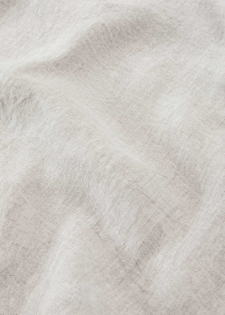 Washed linen fitted sheet for 90 cm bed — Sand