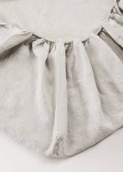 Washed linen fitted sheet for 135 cm bed — Sand 2