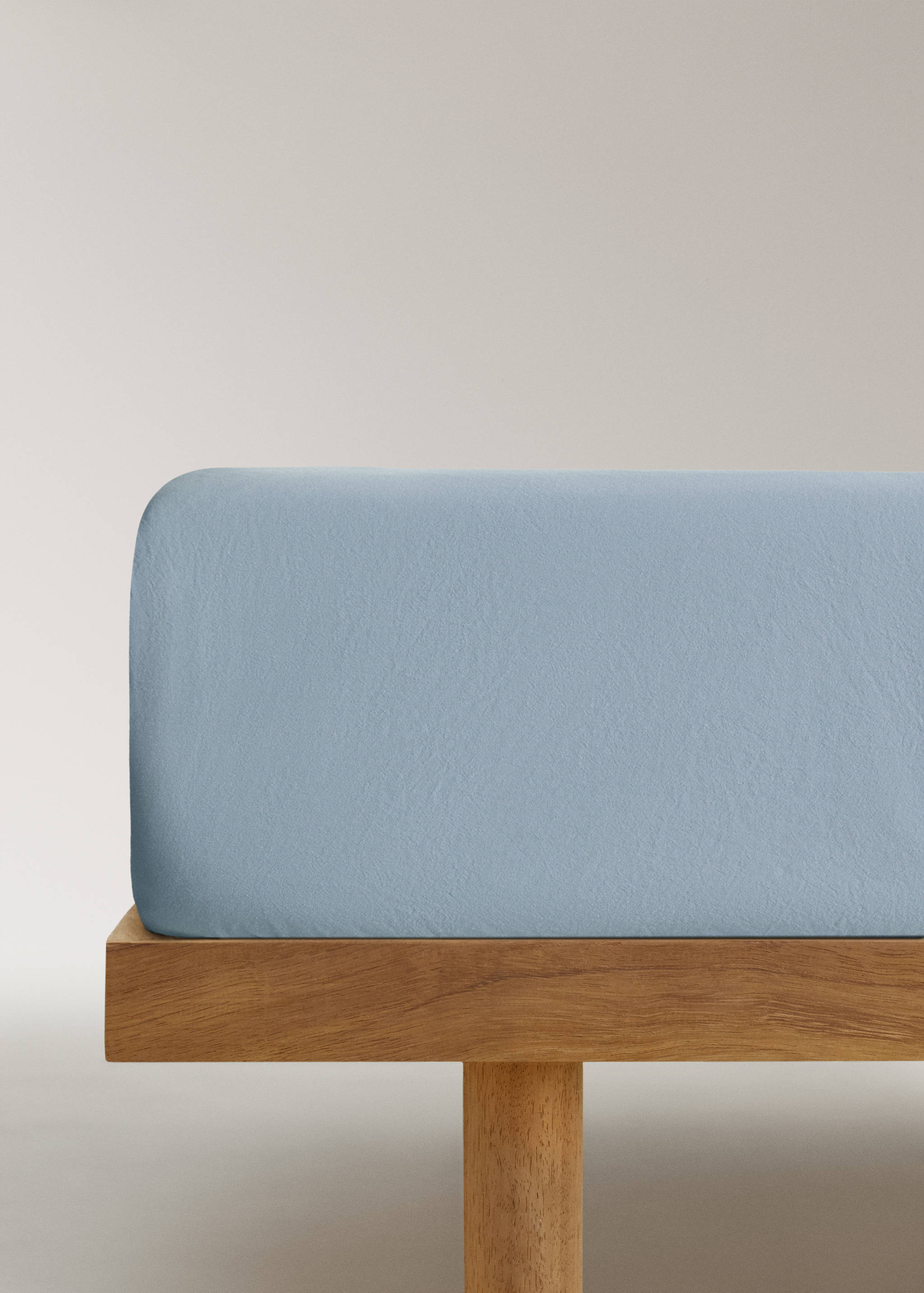 Washed cotton fitted sheet for single bed - Article without model