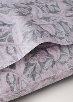 Two 200 thread count cotton percale pillowcases with floral print 50x75 cm — Dark Grey 2