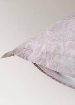 Two decorative floral print 200 thread count percale cotton pillow covers 60x60 cm — Pale Pink 2