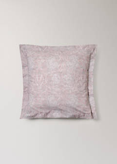 Two decorative floral print 200 thread count percale cotton pillow covers 60x60 cm — Pale Pink 6