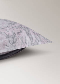 Two decorative floral print 200 thread count percale cotton pillow covers 60x60 cm — Dark Grey 3