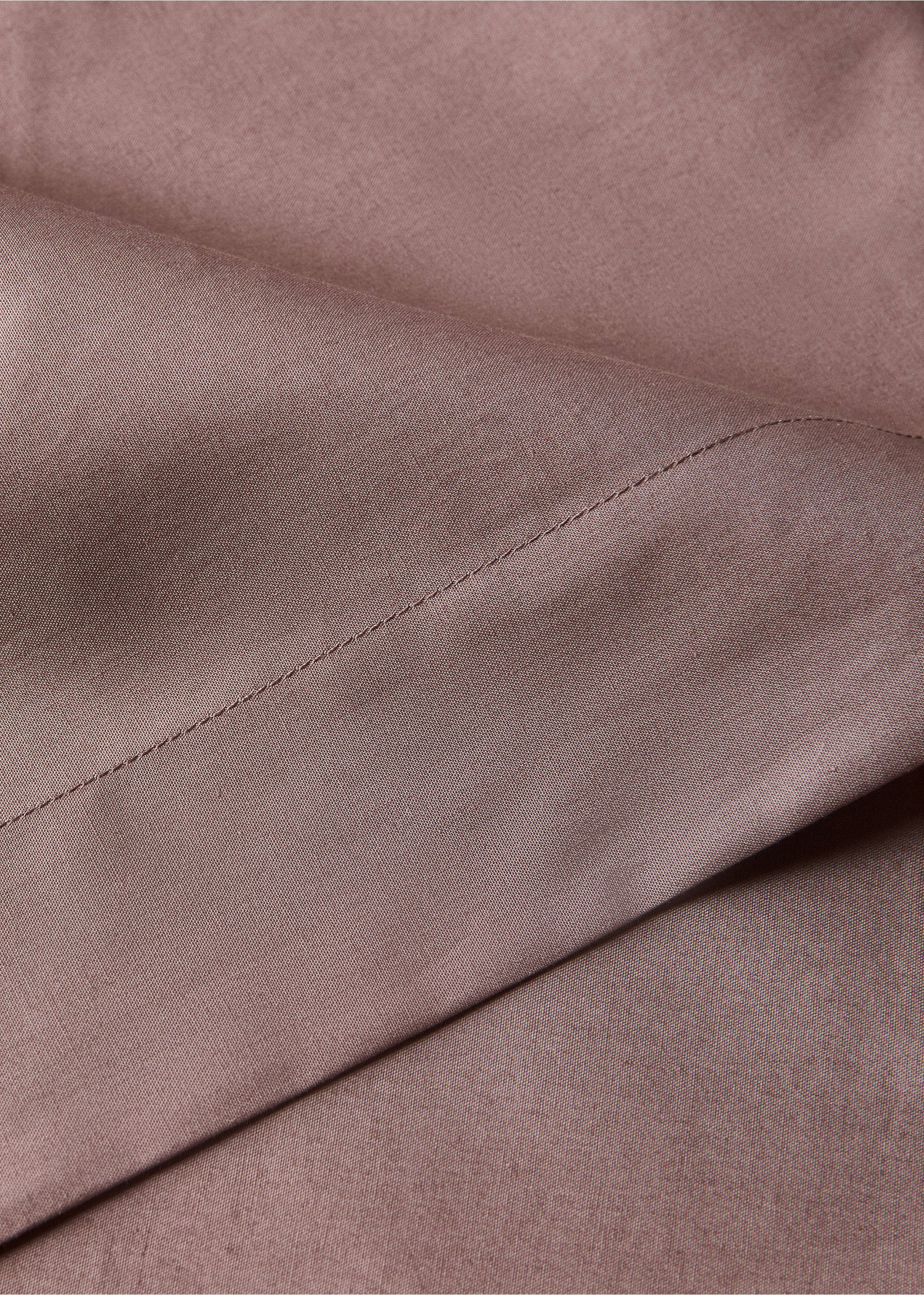 200-thread count percale cotton top sheet for 200 cm bed - Details of the article 1, Brown. Ref: 37032952-00.